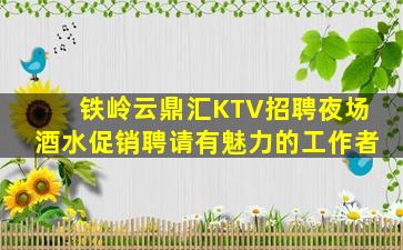 铁岭云鼎汇KTV招聘夜场酒水促销聘请有魅力的工作者
